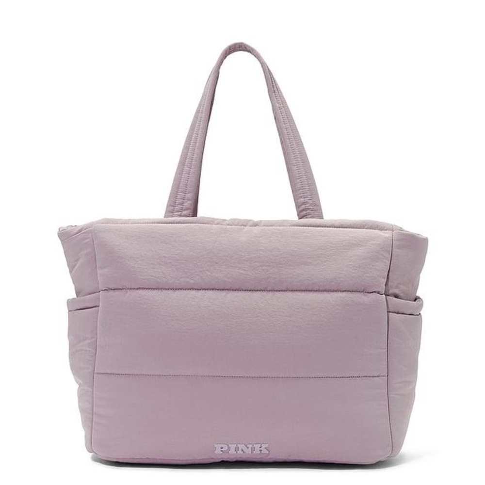 Pink Quilted Puffer Tote Gag